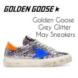 [EUC] Golden Goose Grey Glitter May Sneakers SIZE 37 in box AUTHENTIC